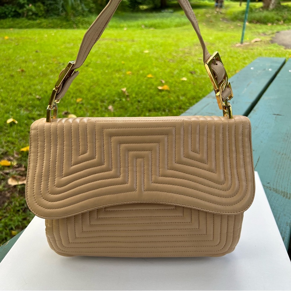 BALLY Shoulder Bag Handbag Leather Beige Crossbody Bag